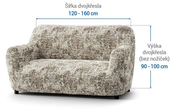 Bi-elastyczne pokrowce MARMO beżowe kanapa dwuosobowa (sz. 120 - 160 cm)