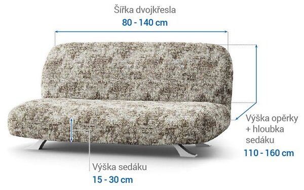 Bi-elastyczne pokrowce MARMO beżowe kanapa dwuosobowa z drew. bokami (sz. 80 -140 cm)