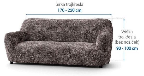 Bi-elastyczne pokrowce MARMO brązowe kanapa trzyosobowa (sz. 170 - 220 cm)