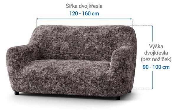 Bi-elastyczne pokrowce MARMO brązowe kanapa dwuosobowa (sz. 120 - 160 cm)