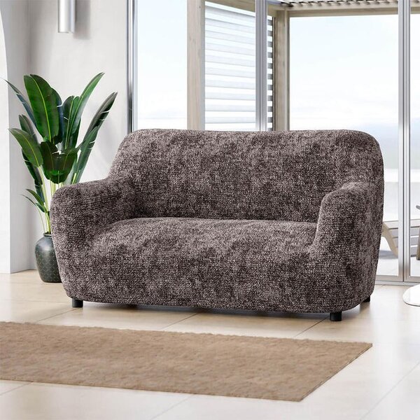 Bi-elastyczne pokrowce MARMO brązowe kanapa dwuosobowa (sz. 120 - 160 cm)