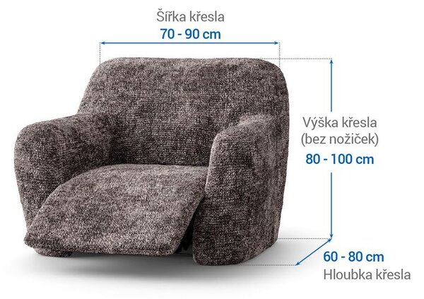 Bi-elastyczne pokrowce MARMO brązowe fotel relaks (sz. 70 - 90 cm)