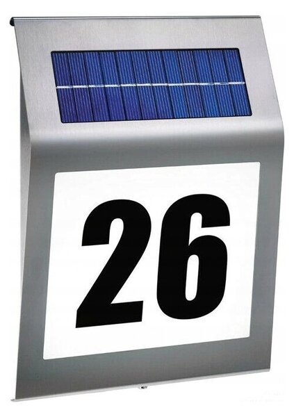 PODŚWIETLANY Numer Domu Budynku Lampka SOLARNA Tabliczka AUTOMAT Cyfry Litery