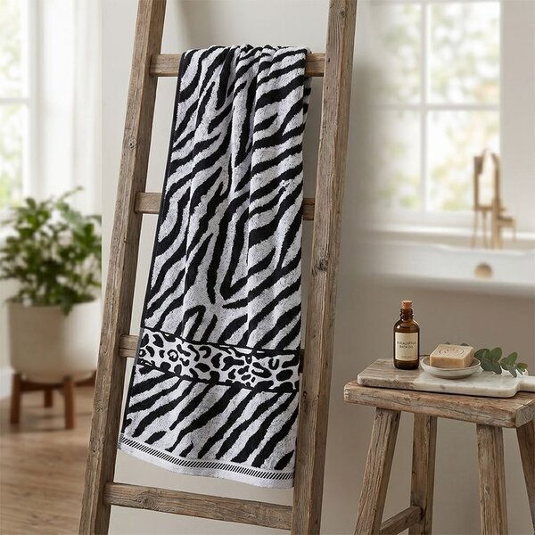 Komplet 2 ręczników żakardowych ZEBRA szary 70 x 140 cm