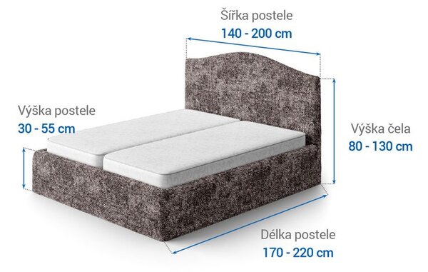 Bi-elastyczne pokrowce MARMO brązowe łóżko (sz.140 - 200 cm)