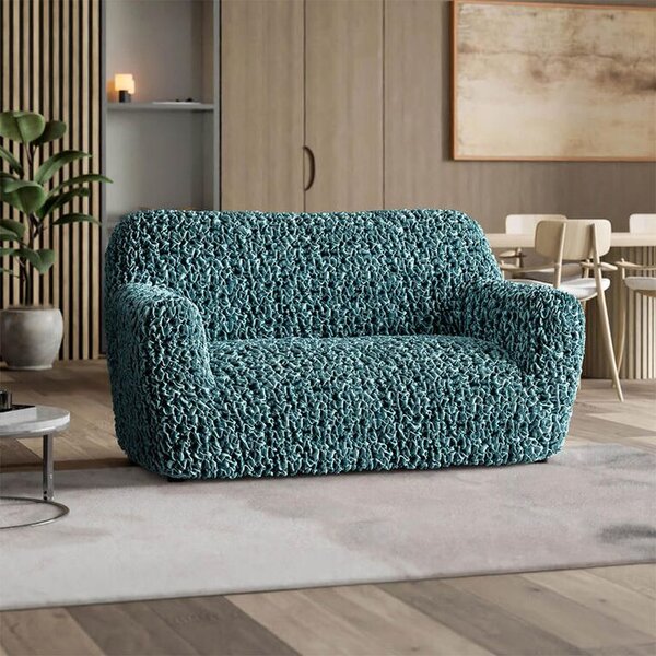 Bi-elastyczne pokrowce VELVET petrol kanapa dwuosobowa (sz. 120 - 160 cm)