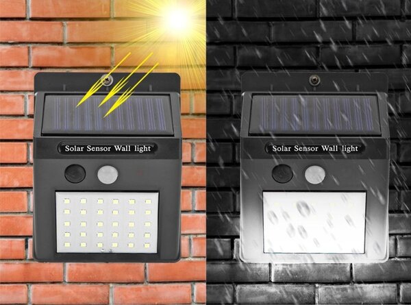 LAMPA SOLARNA LED CZUJNIK RUCHU ZMIERZCHU ŚCIENNA