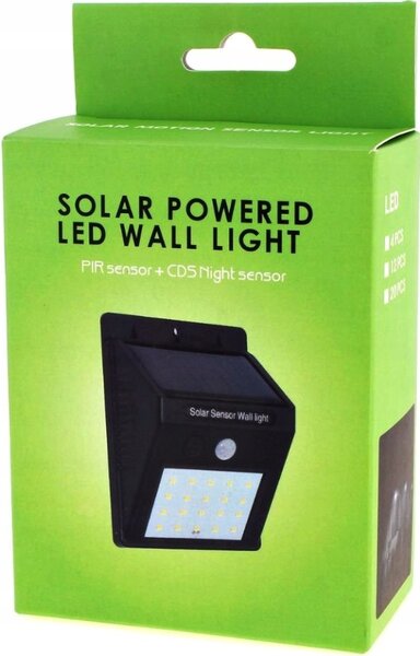 LAMPA SOLARNA LED CZUJNIK RUCHU ZMIERZCHU ŚCIENNA