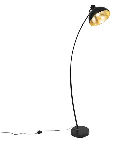 Luk Skandynawska lampa łukowa czarna ze złotem - Recife Oswietlenie wewnetrzne