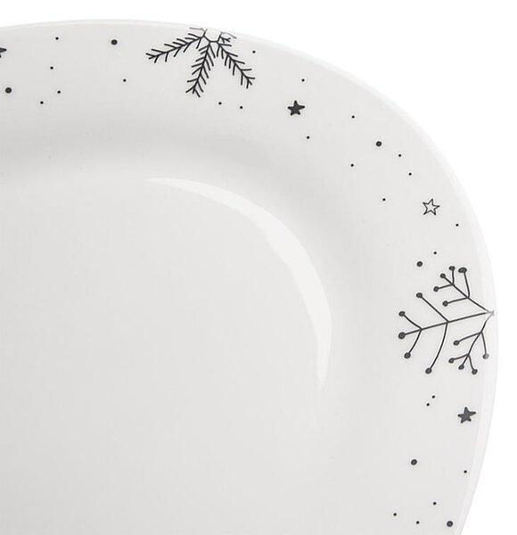 Porcelanowy owalny talerz do serwowania PŁATEK ŚNIEGU