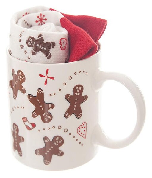 Kubek ceramiczny PIERNICZEK z damskimi skarpetami, 350 ml