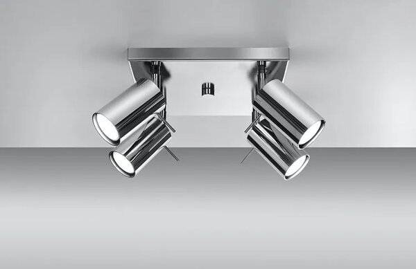 Kwadratowy plafon z 4 reflektorami - EX684 R8-M03