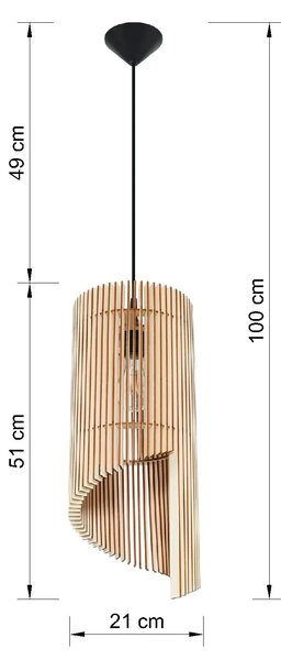 Drewniana nowoczesna lampa wisząca - 2X EX551 T4-P11