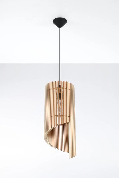 Drewniana nowoczesna lampa wisząca - 2X EX551 T4-P11