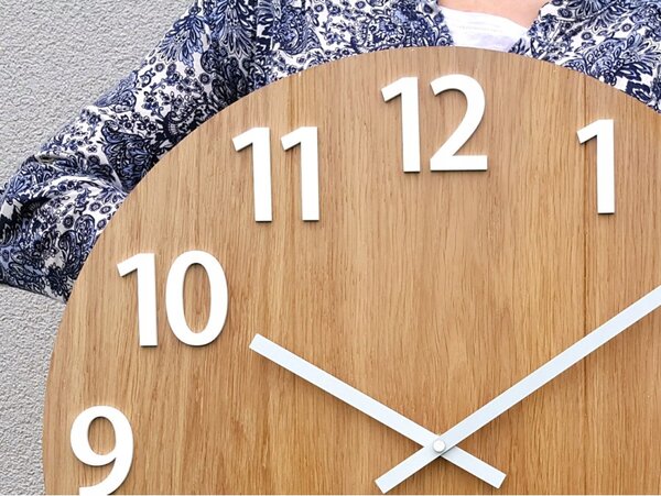 Zegar Ścienny Drewniany Dębowy Akrylowy Amadeusz Wood 49cm Okrągły