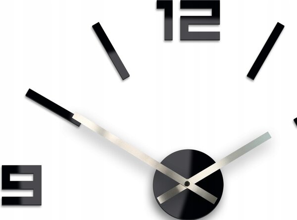 Zegar Ścienny Akrylowy Mechanizm Kwarcowy Digit Arabic Black Okrągły