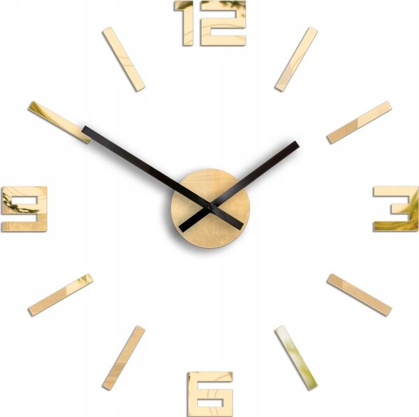 Zegar Ścienny Akrylowy Mechanizm Kwarcowy Arabic Gold Mirror Okrągły