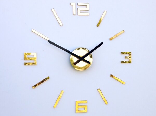 Zegar Ścienny Akrylowy Mechanizm Kwarcowy Arabic Gold Mirror Okrągły