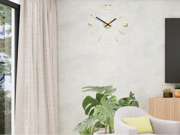 Zegar Ścienny Akrylowy Mechanizm Kwarcowy Arabic Gold Mirror Okrągły