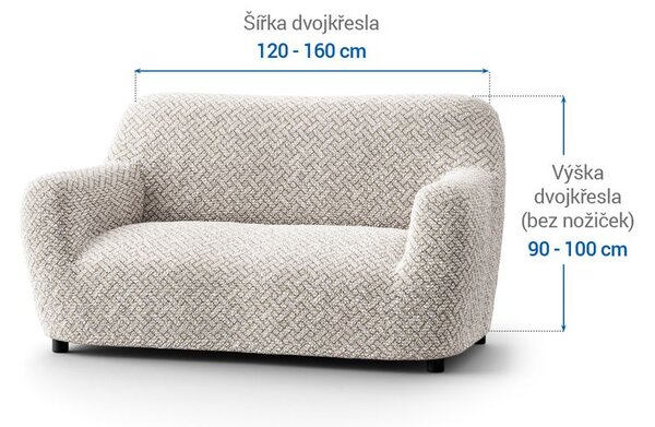 Bi-elastyczne pokrowce VENEZIA beżowe kanapa dwuosobowa (sz. 120 - 160 cm)