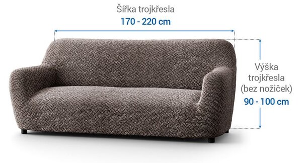 Bi-elastyczne pokrowce VENEZIA brązowe kanapa trzyosobowa (sz. 170 - 220 cm)