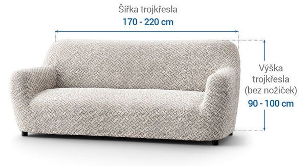 Bi-elastyczne pokrowce VENEZIA beżowe kanapa trzyosobowa (sz. 170 - 220 cm)