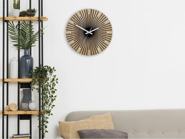 Zegar Ścienny Drewniany Dębowy Akrylowy Arian Wood 33cm Okrągły Kwarcowy