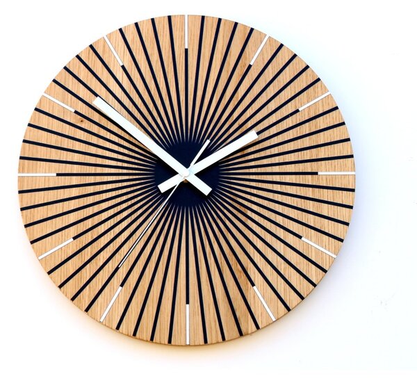 Zegar Ścienny Drewniany Dębowy Akrylowy Arian Wood 33cm Okrągły Kwarcowy