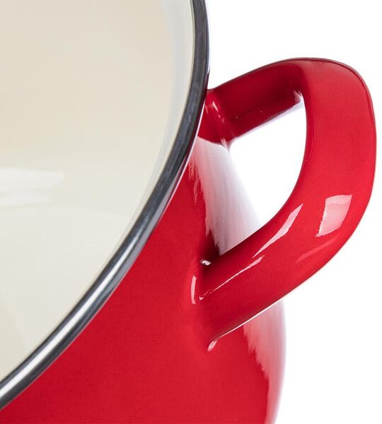Garnek emaliowany z pokrywką Red MILTON 3,4 l
