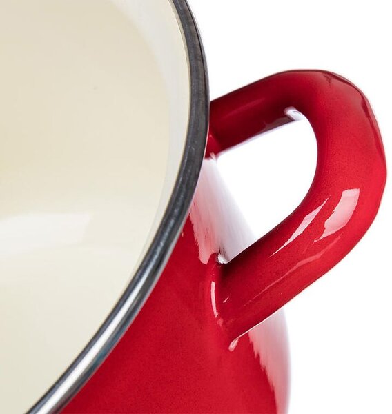 Garnek emaliowany z pokrywką Red MILTON 2 l