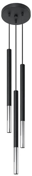 Czarna chromowana potrójna lampa wisząca tuba - EX721 L3-A55