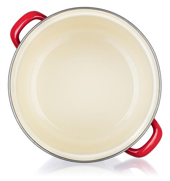 Garnek emaliowany z pokrywką Red MILTON 3,4 l