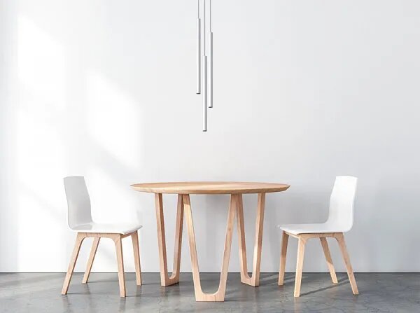 Biała lampa wisząca z trzema tubami - 5X EX521 C2-F58