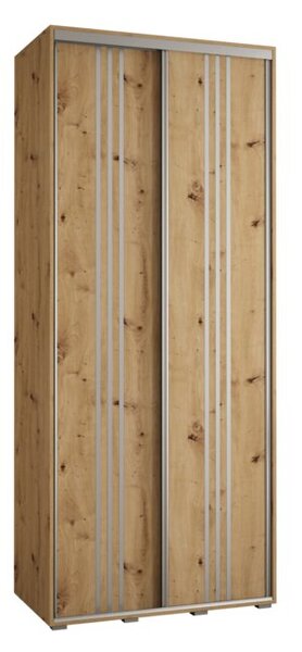 Szafa przesuwna wysoka Davos 6 120, gł. 60 cm artisan + artisan + srebrny