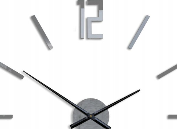 Zegar Ścienny w Stylu Nowoczesnym Akrylowy Carlo Grey Okrągły Kwarcowy