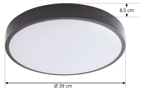 Inteligentna lampa sufitowa Innes Lindby, możliwość ściemniania, czarny, salon / jadalnia, metal, nowoczesny