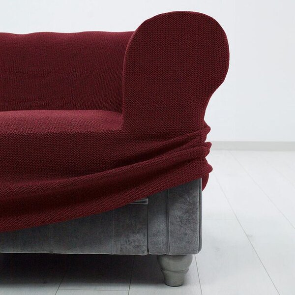 Super streczowe pokrowce HARMONIA bordo pufa (40 - 60 cm)