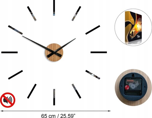 Zegar Ścienny w Stylu Nowoczesnym Akrylowy Cezar 65cm Okrągły Kwarcowy