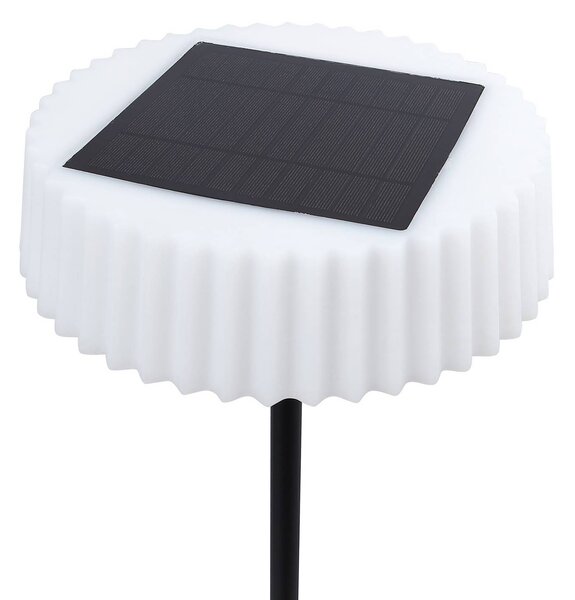 Lampa stojąca LED solarna Samine, czarny, metal, ściemniany Samine Lindby, możliwość ściemniania, czarny, metal, nowoczesny