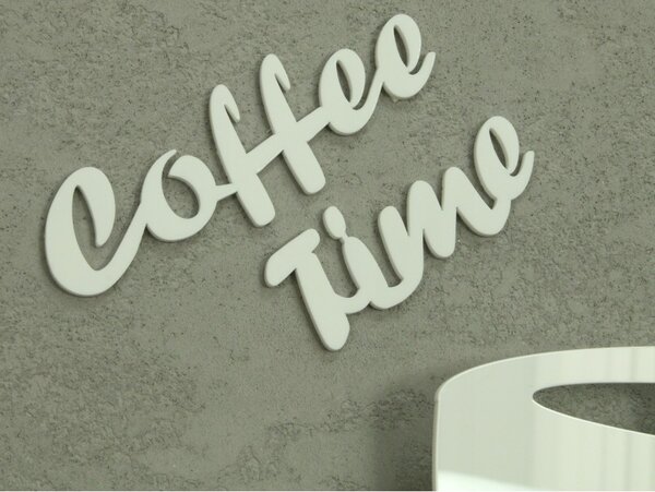 Zegar Ścienny w Kształcie Filiżanki Coffe Time 3D White Okrągły Kwarcowy
