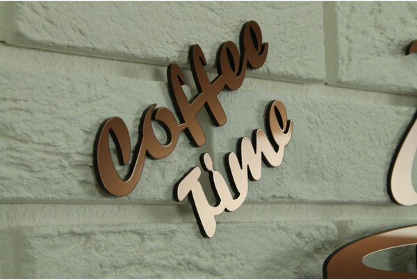 Zegar Ścienny w Kształcie Filiżanki Coffe Time Metalic copper Okrągły