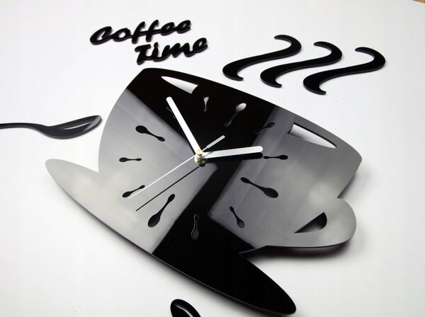 Zegar Ścienny Akrylowy Coffe Time Wenge Okrągły Kwarcowy
