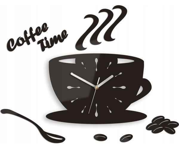 Zegar Ścienny Akrylowy Coffe Time Wenge Okrągły Kwarcowy