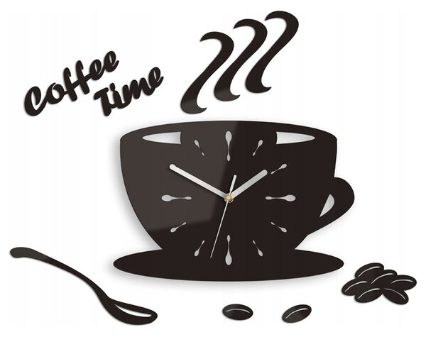 Zegar Ścienny Akrylowy Coffe Time Wenge Okrągły Kwarcowy