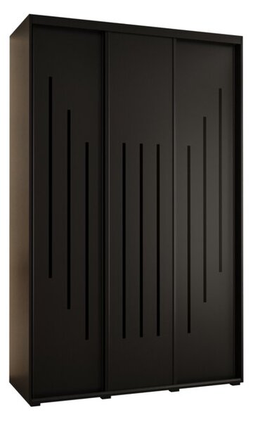 Szafa przesuwna wysoka Davos 8 150, gł. 60 cm czarny + czarny + czarny