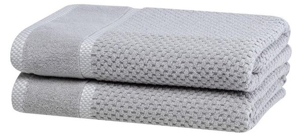Zestaw 2 szt. ręczników kąpielowych frotte MODENA szary 70 x 140 cm