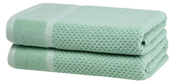 Zestaw 2 szt. ręczników kąpielowych frotte MODENA zielony 70 x 140 cm