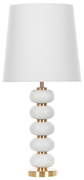Lampa stołowa glamour biało-złota do salou do sypialni Frio Beliani