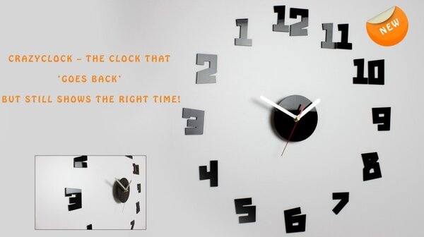 Zegar Ścienny w Stylu Nowoczesnym Akrylowy Crazy Clock Okrągły