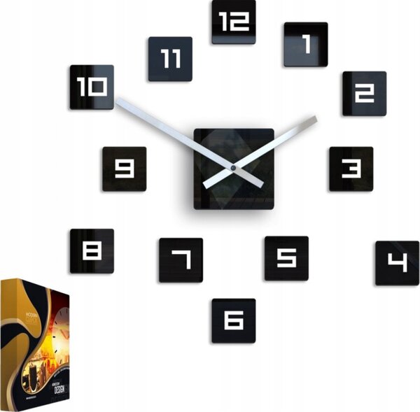Zegar Ścienny w Stylu Nowoczesnym Akrylowy Cube Okrągły Kwarcowy